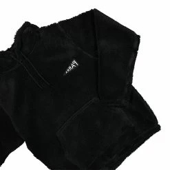 Mirrored Flag Logo Polar Fleece Hooded Pullover -PERFEKTES BEKLEIDUNGSGESCHÄFT 48420 black 4