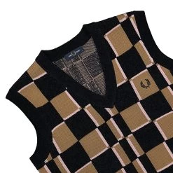 Fred Perry Glitch Chequerboard Tank -PERFEKTES BEKLEIDUNGSGESCHÄFT K6513 3
