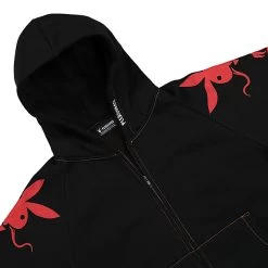 Playboy X Pleasures Tails Zip Hoody -PERFEKTES BEKLEIDUNGSGESCHÄFT p22pb027 black m 3