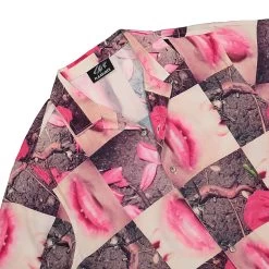 Pleasures Wormy Lips Button Down -PERFEKTES BEKLEIDUNGSGESCHÄFT p22w032 red 3