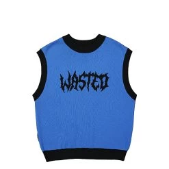 Razor Reversible Vest Sweater -PERFEKTES BEKLEIDUNGSGESCHÄFT wasted sweater vest razor revers black minor blue 5x